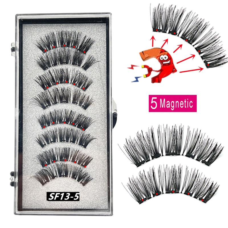 5 magnetic natural  eyelashes