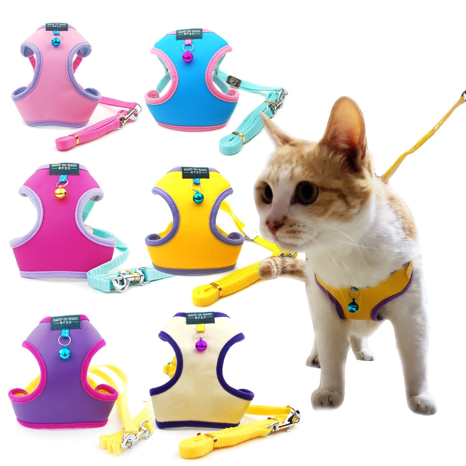 Adjustable Pet Vest Harness with Bell