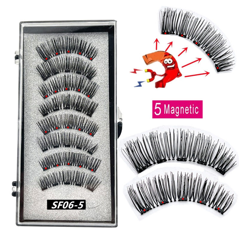 5 magnetic natural  eyelashes