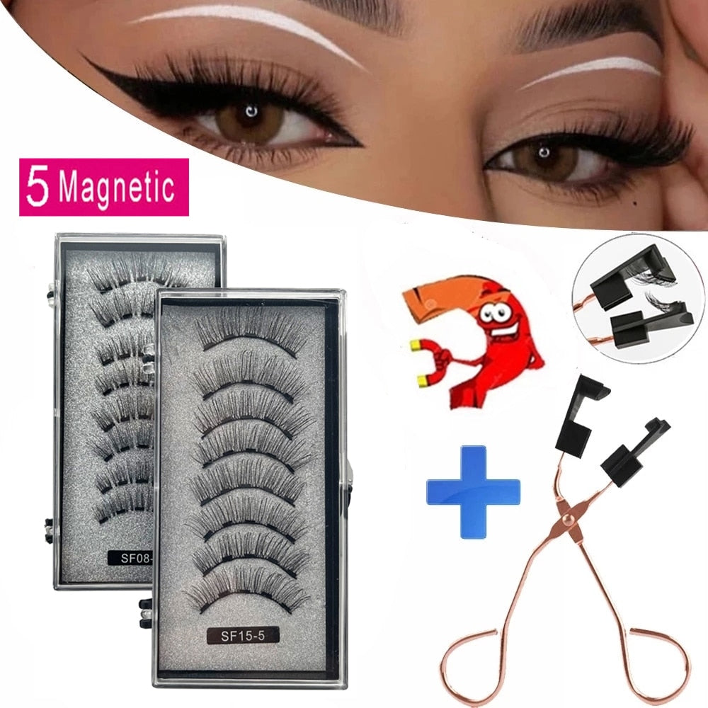 5 magnetic natural  eyelashes