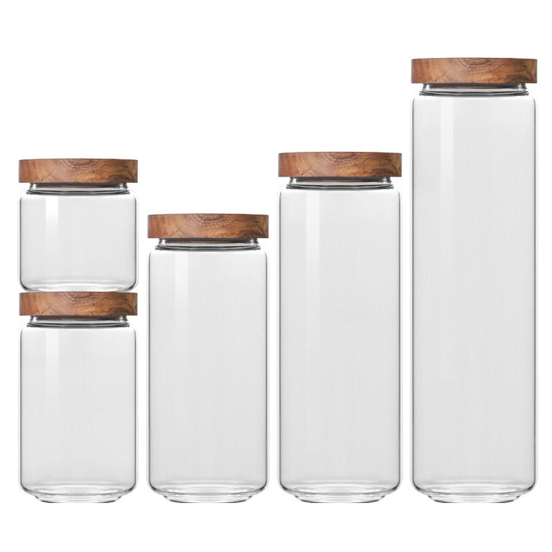Glass Airtight Kitchen Storage Jar Sealed Food Container