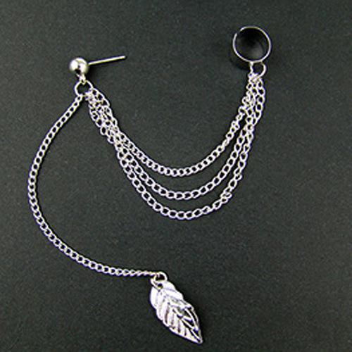 1pcs Earrings Jewelry Fashion Personality Metal Ear Clip Leaf Tassel