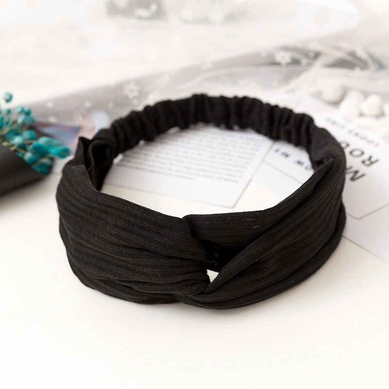 Women Cross Solid color Hair Bands