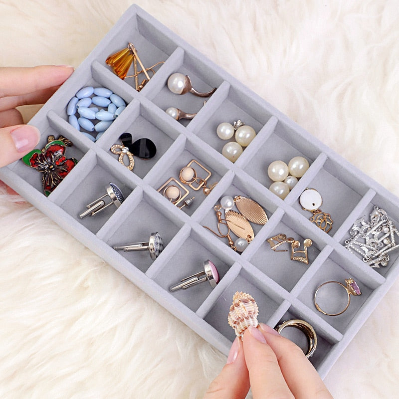 Portable Velvet Jewelry Display Organizer