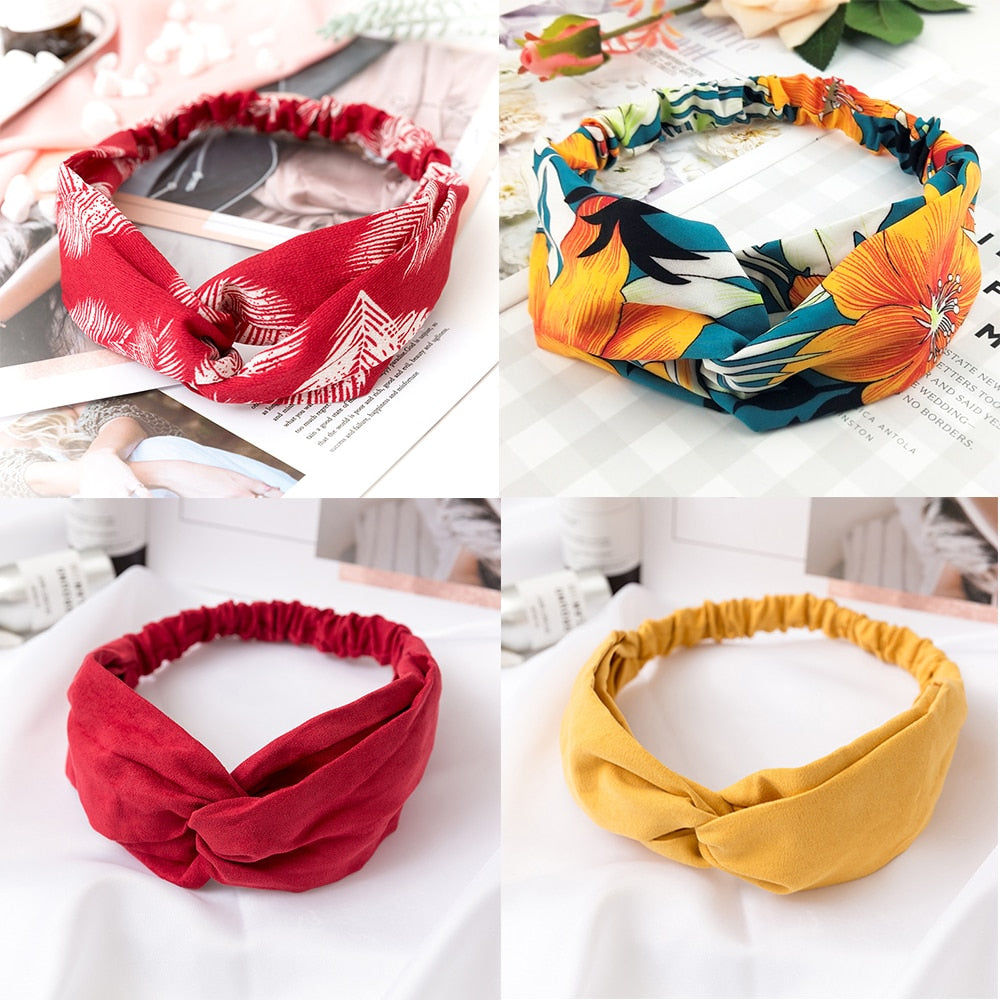 Women Cross Solid color Hair Bands