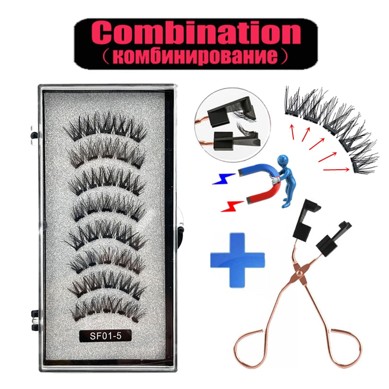 5 magnetic natural  eyelashes