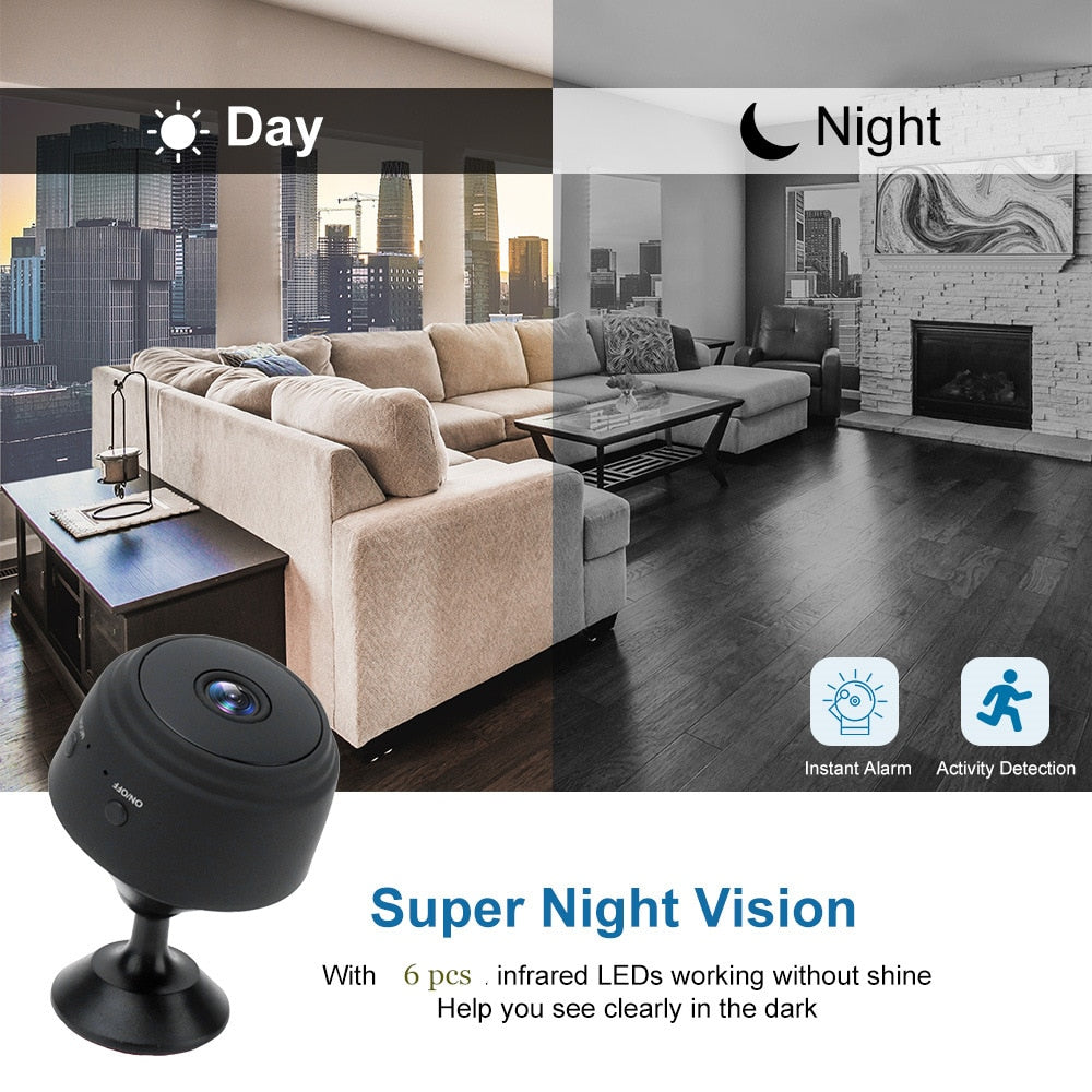 A9 Wireless Mini WiFi Camera 1080p HD with Night Vision and Micro Voice Recorder - Video Surveillance