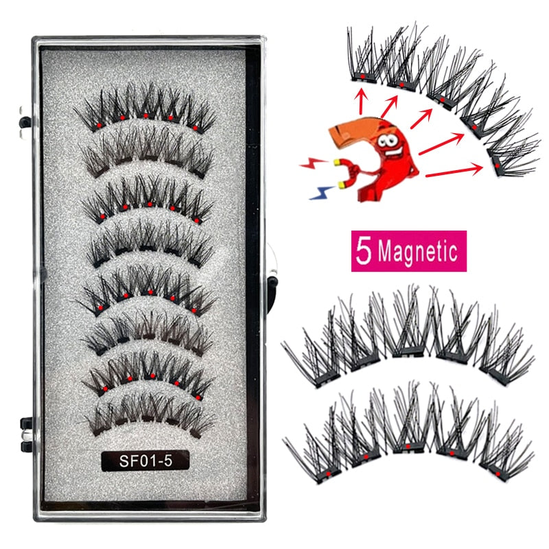 5 magnetic natural  eyelashes