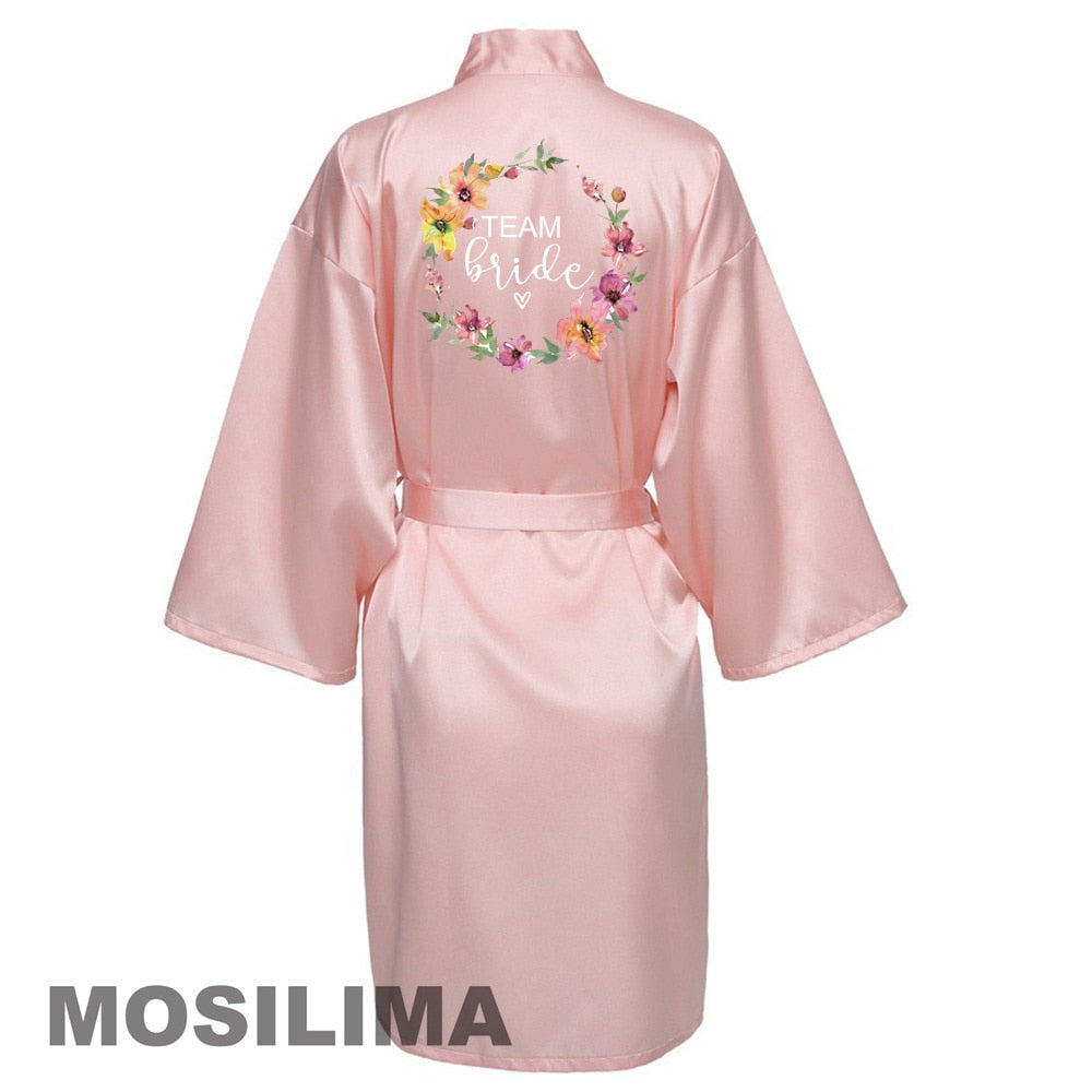 Team Bride Satin Pajamas Bridesmaid Robe