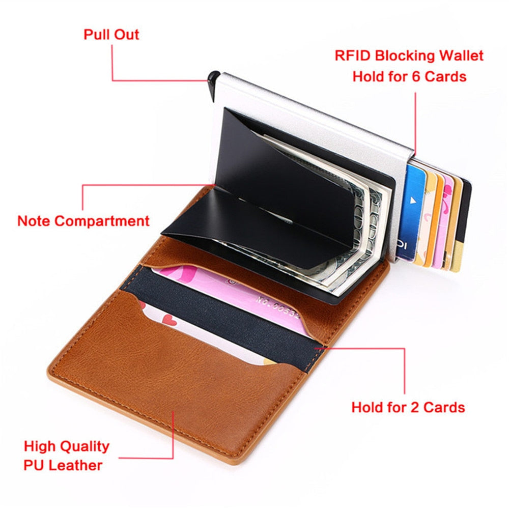 Customized Wallet Credit Card Holder RFID Aluminium Box Bank Card Holder with Money Clips