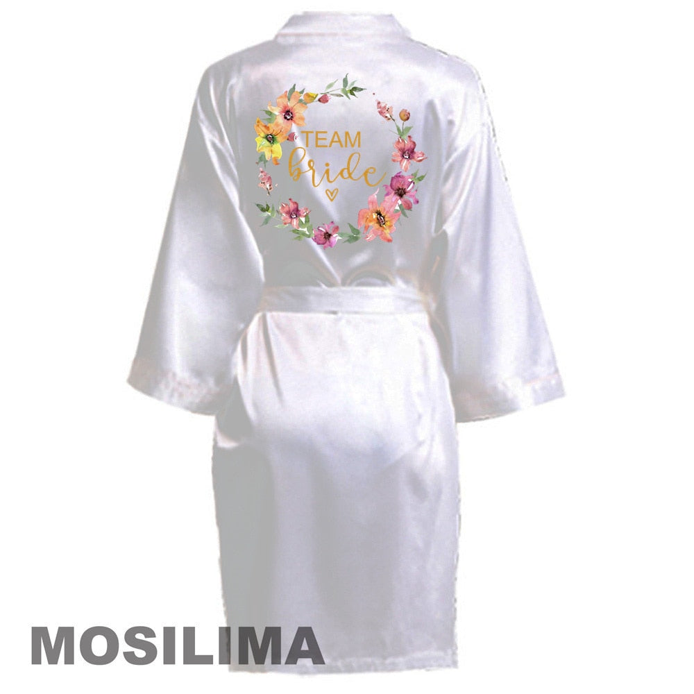 Team Bride Satin Pajamas Bridesmaid Robe