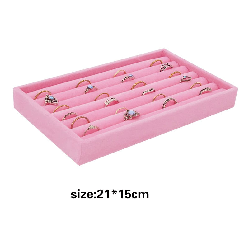 Portable Velvet Jewelry Display Organizer