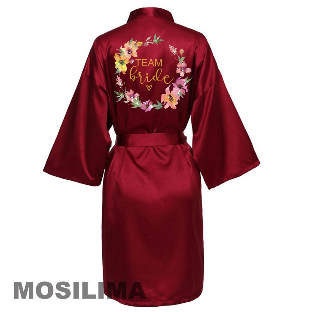 Team Bride Satin Pajamas Bridesmaid Robe