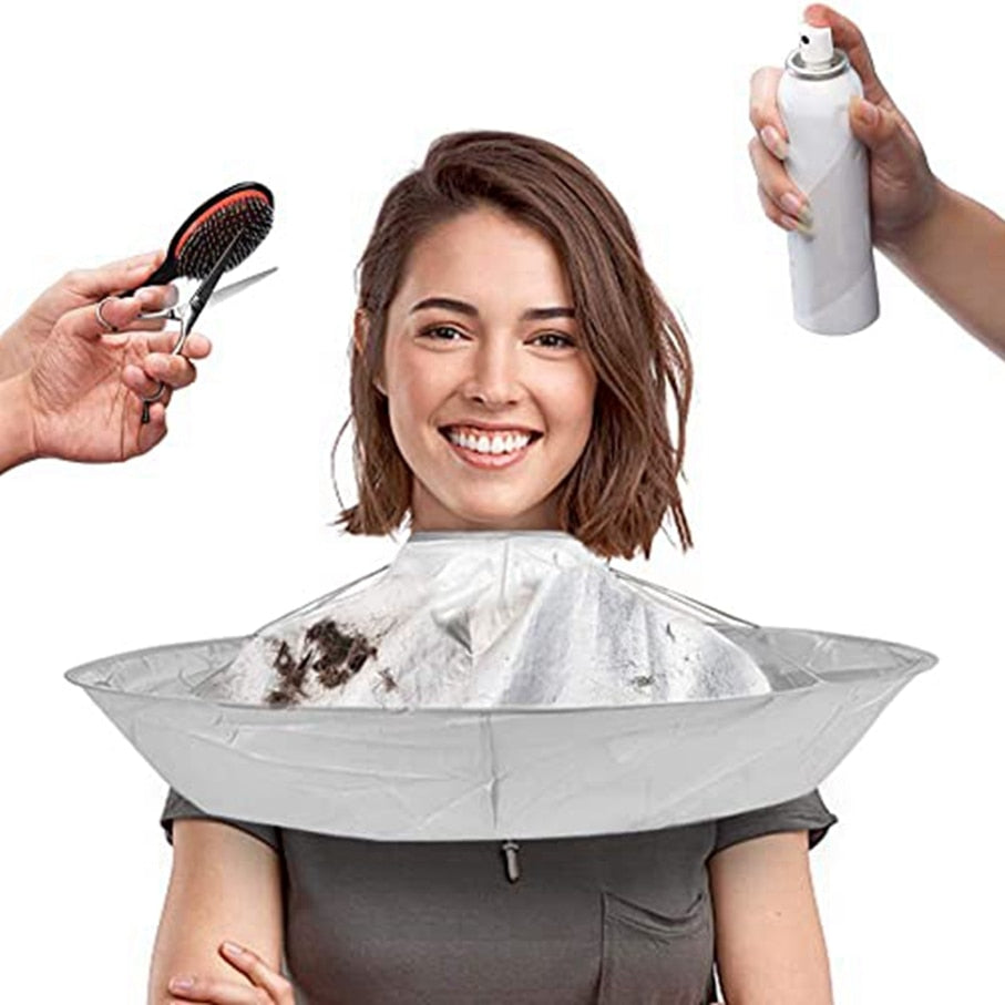 Hair Cutting Apron Cloak Cape Umbrella for Home Hairdressing