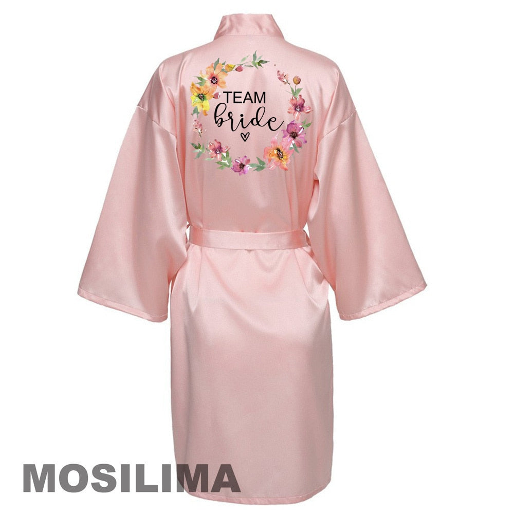 Team Bride Satin Pajamas Bridesmaid Robe